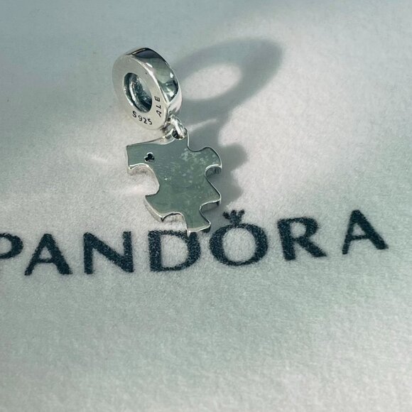 Pandora Sparkling Puzzle Piece Dangle Charm - Picture 2 of 4
